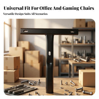 Oblong Holes T-Shaped Chair Back Rod Rounded Ends Office Chair Back Rod Metal T-Shaped Bar Steel Bar Black