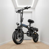 Foldable Electric Bike Street Legal Folding Electric Bicycle Shock Absorption Compact Electric Cycle Double Disc Brakes for Designated Drivers, City Dwellers