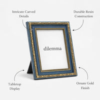 European Classical Photo Frame, Handcrafted Resin Picture Frame, Ornate Photo Holder Living Room, Vintage Decor Enthusiast Gift
