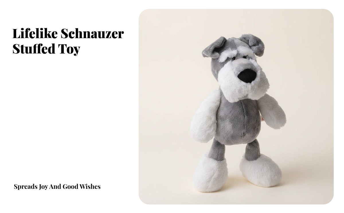 Schnauzer Stuffed Toy Cute Design Stuffed Schnauzer Dog Grab Machine Doll Soft and Comfortable Grey Dog Stuffed Ie Great Gift