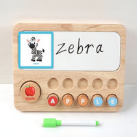 Early Learning Wooden Alphabet Board with Cards Hands-on Learning Alphabet Matching Board with Pen Animal-Themed Wooden Letter Puzzle Sturdy for Toddlers, Kids, Homeschool