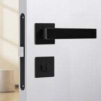 Door Lock Set Square Split Handle Lock Set Interior Hardware for Washroom