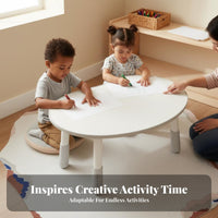 Ergonomic Shape ovalShaped childs' Table child-safe Design children's Furniture glossy Finish Play Desk and Chair Easy to Clean for Preschoolers, young children, Kindergarten educators, Learning Activities, Playroom, Daycare hub, Bedroom
