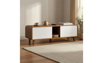 Low Profile Media Console Rounded Edges Low Tv Stand Environmental Screen Display Cabinet