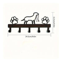 Metal Paw Print Hook Rack Decorative Pet Leash Hanger Long-Lasting Dog Leash Hook Space Saving for Entryway, Mudroom, Hallway