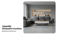 2 Pieces TV Stand and Coffee Table Set Minimalist stylistic Oval Coffee Table with Matching TV Stand Storage Compartments Living Room Furniture