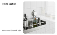 Drillwithout Drilling Installation Multifunctional Suction Rack Multi-Functional Kitchen Organizer Movable Hooks Wall Shelf Easy to Clean for Renters, Apartment Dwellers, Home Cooks, RV, Pantry