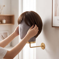 Mannequin Head Display Stand Velvet Covered Wall Attached Mannequin Head Lightweight Hat Display with Metal Hook for Salons