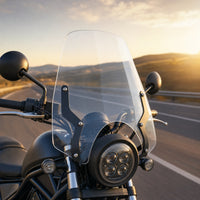Motorcycle Windshield with Bracket Easy to Install Windshield Clear Motorcycle Windscreen with Bracket for Riders, Commuters, Commuting