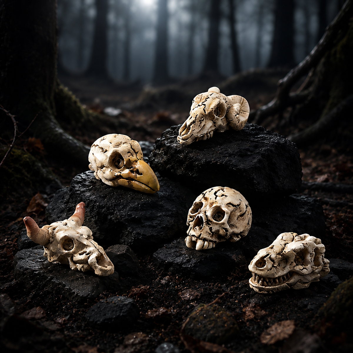 decorative skull figurines