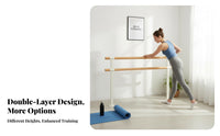 Double Dance Training Bar Stable Base Fixed Dance Practice Bar Heavy Duty Floor Mounted Dance Barre for Dancers, Beginners, School, Gym