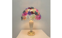 Floral Lamp with Rose Petal Shade Pink Flower Dome Table Lamp Elegant Warm for Bedroom, Living Room