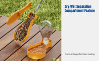Pet Water Bottle & Feeder, Double-Layer Portable Travel Container, Outdoor Two-in-One Food Solution