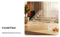 Acrylic Card Display Rack Tiered Design Multi-Tier Display Rack Space-Saving Clear Greeting Card Holder for Collectors, Desktop, Retail Stores, Office