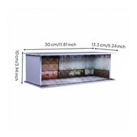 Graffiti Parking Garage Display Gift Design 1:64 Parking Lot Model Acrylic Cover Lighted Car Storage Box for Collection