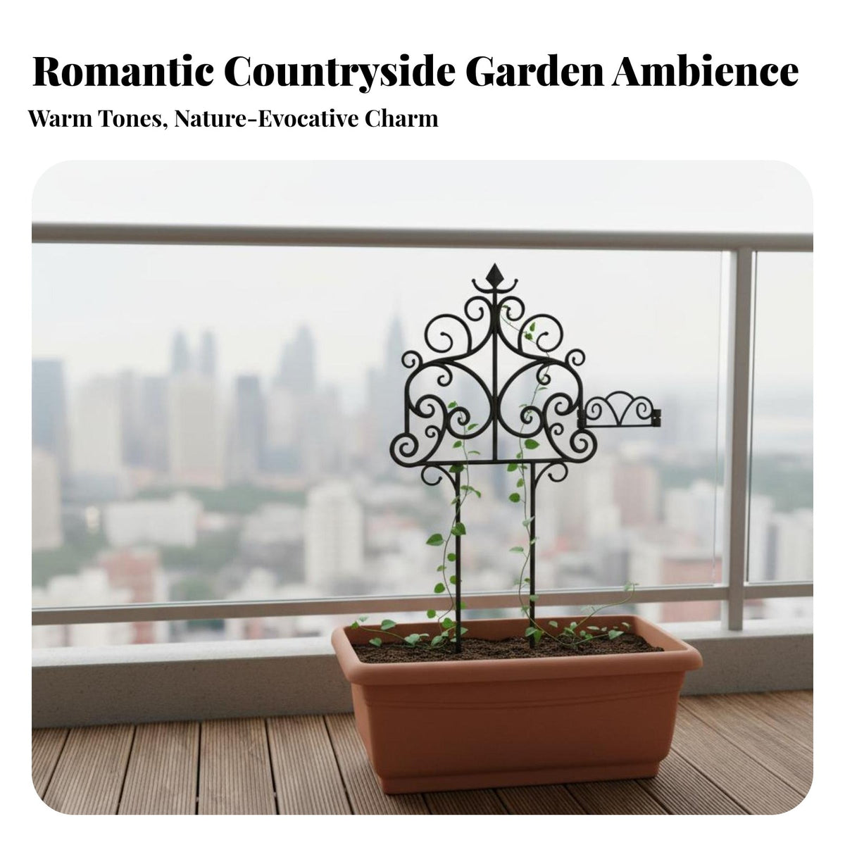 Mini Climbing Plant Trellis Versatile Use Vintage Scrollwork Plant Rack Climber Support Rack Easy to Install for Patio