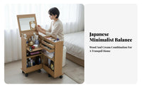 Space-Saving flip-up Dressing Table with Stool Multi-Functional Design Triple-Function Makeup Desk Integrated Storage Compartments Bedroom Furniture Minimalist and design for Apartment Dwellers, Students, Teenagers, Small areas, Dorm Room, Cloakroom
