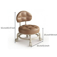 Ergonomic Rolling Stool with Backrest Comfortable Low Stool with Backrest Portable Furniture Long-Lasting for Entryway