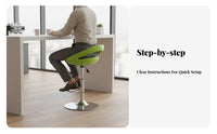 Modern Design Adjustable Swivel Stool With Footrest Adjustable Swivel Seat Ergonomic Backrest Bar Chair Stable Base for Receptionists, Business Owners, Homeowners, Reception Desk, Cafe, Counter, Kitchen
