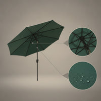 UPF50plus Crank Patio Umbrella with Tilt Octagonal Outdoor Umbrella with Base Adjustable Sun Shade Protection for Homeowners, Backyard