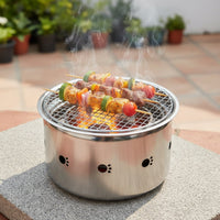 Stainless Steel Barbecue Grill Vent Holes Portable Briquette Grill Food-Grade Outdoor Cooking