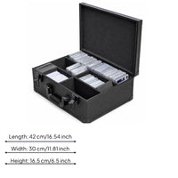 Foam-Lined Graded Card Slab Case Divided Compartments Card Slab Case Aluminum-Alloy Hard-Shell