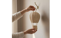 Handmade Woven Hot Air Balloon Ornament Boho Aesthetic Rattan Hot Air Balloon Photography Prop House Decoration for Babies
