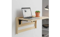 Wall Mounted Folding Desk Foldable Wooden Drop Wall-Mounted Workbench Table Space Saving Laundry Folding Table for Small Areas
