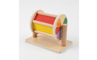 Child-Centered-Style Tabletop Sensory Drum Wooden Textile Drum Toy Early-Learning for Babies 4-12 Months