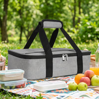 Casserole Carrier Thermal Insulated Food Carrier Hot and Cold Insulated Carry Bag with Padded Handle for Caterers, Potlucks, Picnics, Tailgating