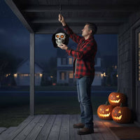 Moving Cranium Head Animatronic Cranium with Light-up Eyes Motion-Activated Halloween Prop for Porch, Doorway
