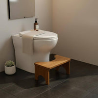 Bamboo Toilet Stool Moisture-Resistant Bathroom Poop Stool Toilet Footrest Strong Load-Bearing Space-Saving