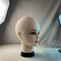 Bald Display Head Smooth Surface Bald Mannequin Head Realistic Proportions Hat Display Mannequin for Hair Stylists, Retailers, Retail Store, Classroom