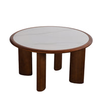 Mid-Century Modern Round Coffee Table with Storage