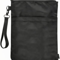 Black Book Sleeve with Front Pocket Soft Book Sleeve with Wrist Strap Slim Reading Accessory Rectangular for Travel, School