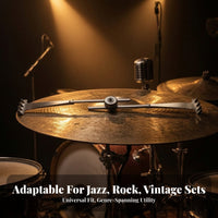 Long Flat Arms Drum Cymbal Sizzler Adjustable Clamp Cymbal Sizzler Silver Silver-Toned Percussion Accessory Riveted Ends