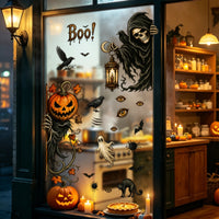 23 Pieces Halloween Window Decal Removable Window Clings Transparent Glass Cling with Spooky Designs