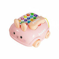 Early Education Musical Story Phone Cute Creature Design Bunny Phone Toy English Learning for Toddlers