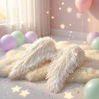 Downward Angel Appendages Paperboard Feathery Costume Accessories Appendages Handmade Dress Costume Set for Party
