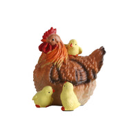 Rustic Simulated Hen with Chicks Craft Ornament