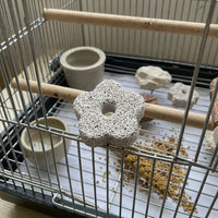 Cuttlebone for Birds with Loofah and Pinecone, Bird Gnawing Toy and Bird Gnaw, Cuttlefish Bone Addition with Bell Toy