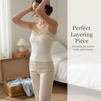 Lace Bralette Camisole with Built-in Pads for Women, Slimming and Versatile