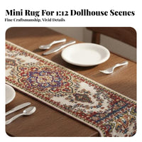 Intricate Patterns 1:12 Scale Dollhouse Rug Rich Colors Woven Dollhouse Table Runner Exquisite Craftsmanship for Hobbyists