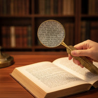 Enlarging Glass with Feather Handle Vintage-Themed Easy to Use Handheld Enlarging Glass for Collectors, Readers