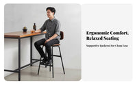 utilitarian aesthetic Lowsupport Bar Stool with supportrest High Chair Minimalist Design Seating Furniture Sturdy Frame for Homeowners, Adults, Business Owners, Restaurant, Cafe, Counter, Kitchen