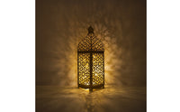 Tabletop Lantern with LED Light Warm Glow Metal Lantern Vintage Decor Decorative for Festive Displays