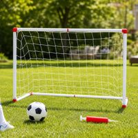 Easy to Assemble Kids Soccer Goal with Pump Outdoor Soccer Goal with Ball Sturdy Toy Compact for Toddlers, Garden, Playroom