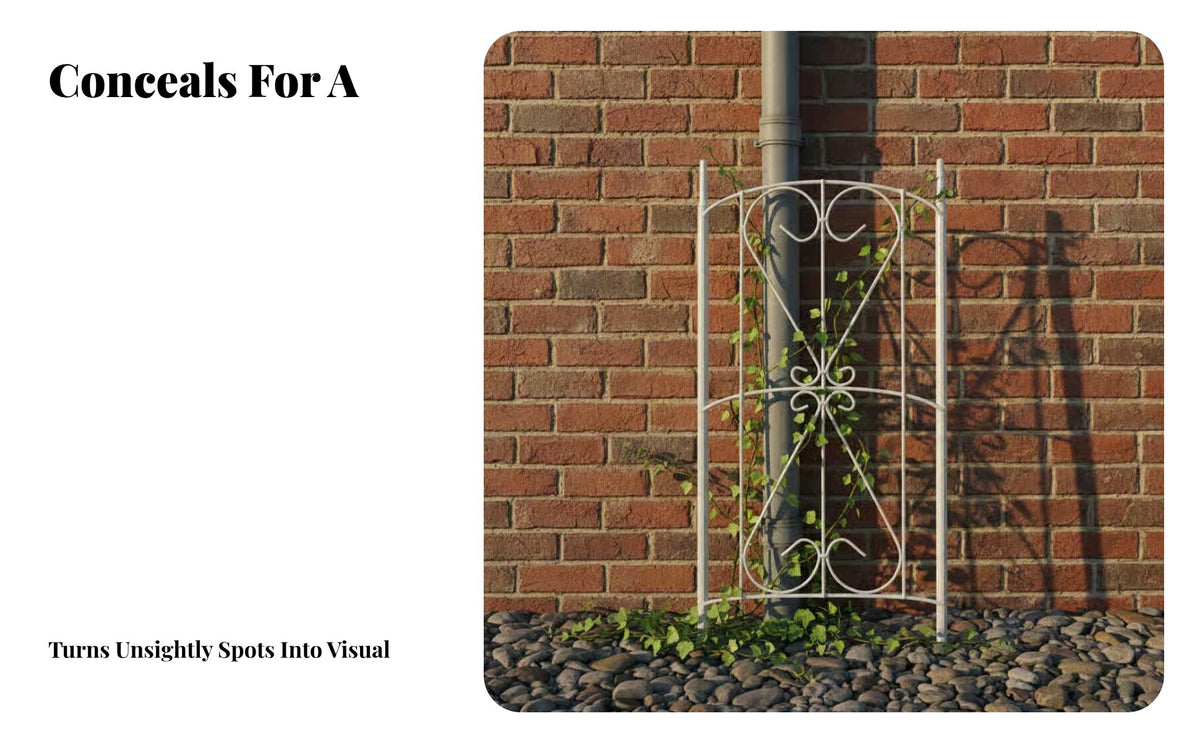 Hides and Poles Half-Round Plant frame Sturdy assist Climbing Plant Frame Decorative Garden Trellis adjustable Design for Gardeners, homeowners, Against at the walls, Outdoor, rearyard, Patio
