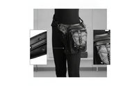 Steampunk Waist Pack Adjustable Steampunk Bag Hands Bag with Harness for Wanderers, Bikers, Streetwear, Festivals, Motorcycle Riding