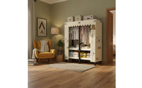 Easy Assembly Textile Storage Wardrobe Heavy Duty Foldable Wardrobe Dustproof Portable Clothes Closet Large Capacity for Renters
